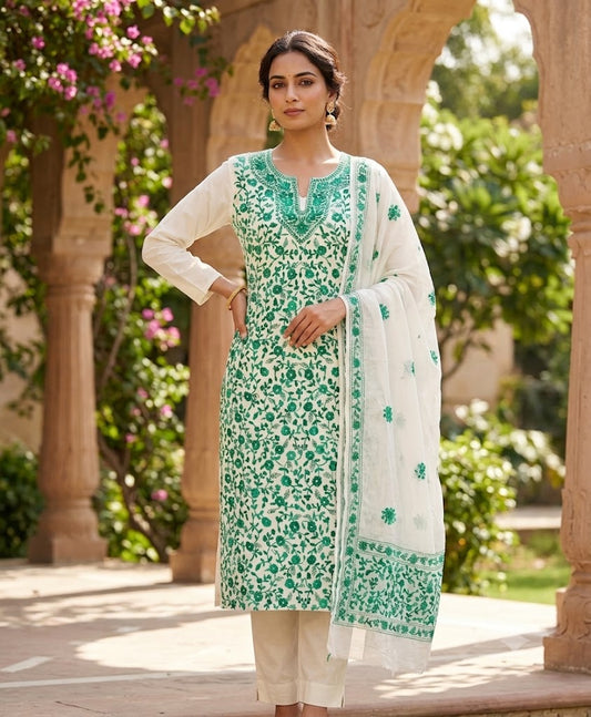 Chikonwala's Exclusive Hand Embroidered Fulkari Dress