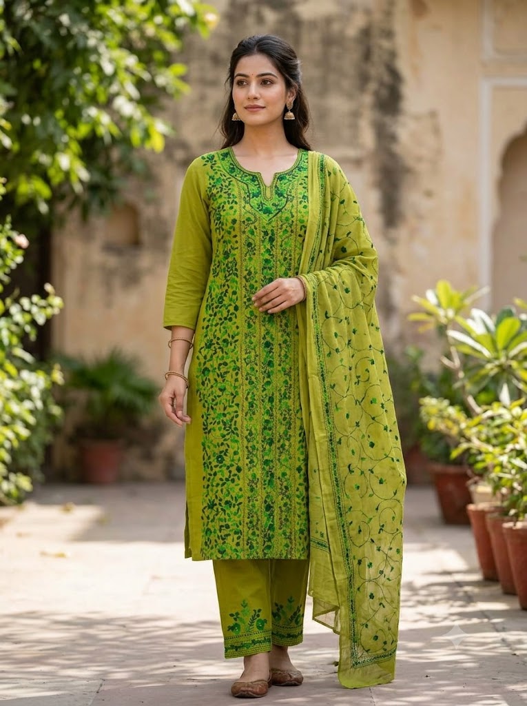 Chikonwala's Exclusive Hand Embroidered Fulkari Dress