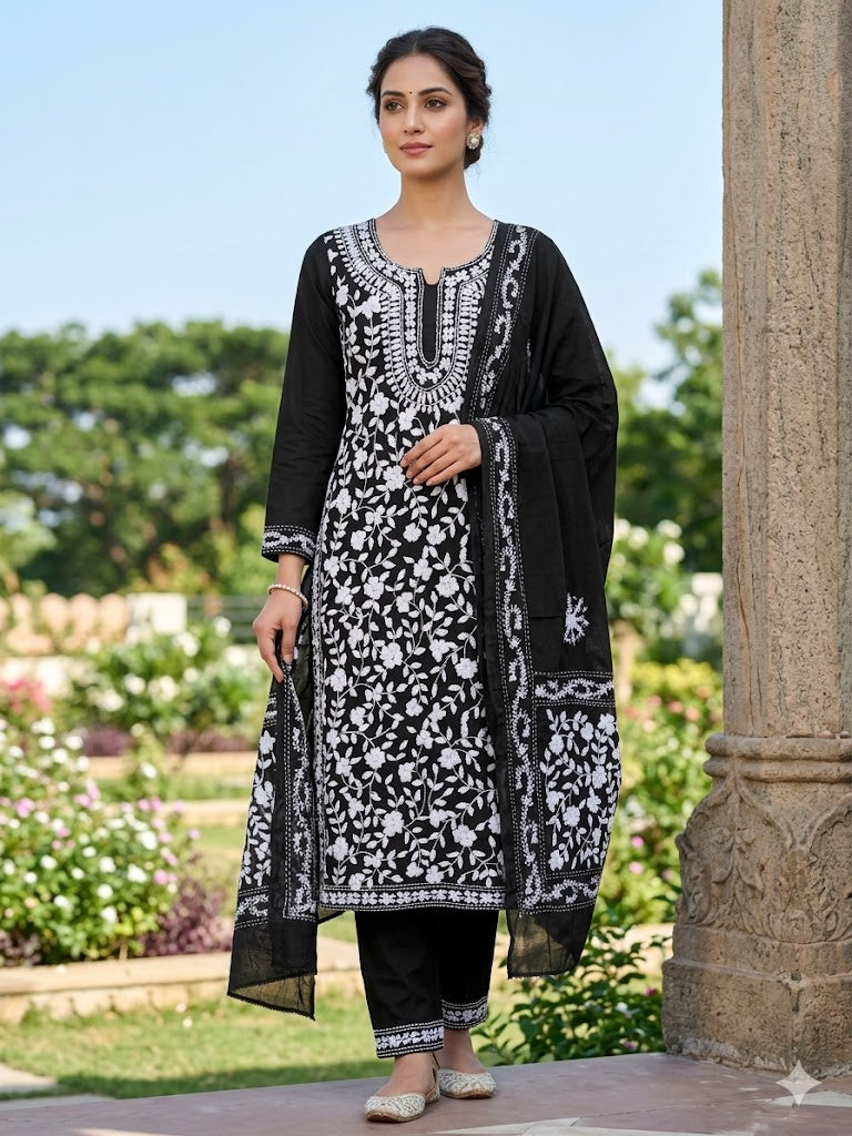 Chikonwala's Exclusive Hand Embroidered Fulkari Dress