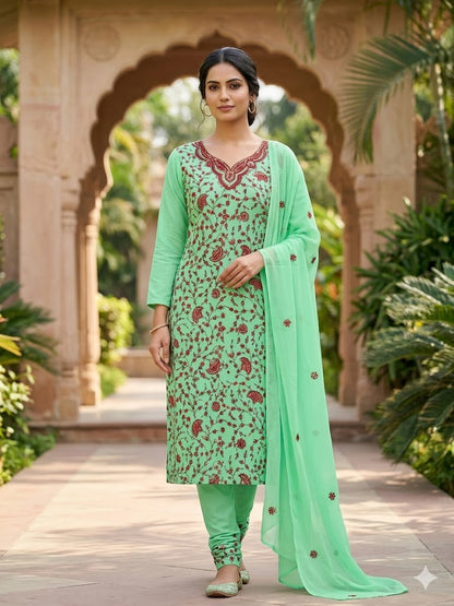 Chikonwala's Exclusive Hand Embroidered Kashmiri Dress Material
