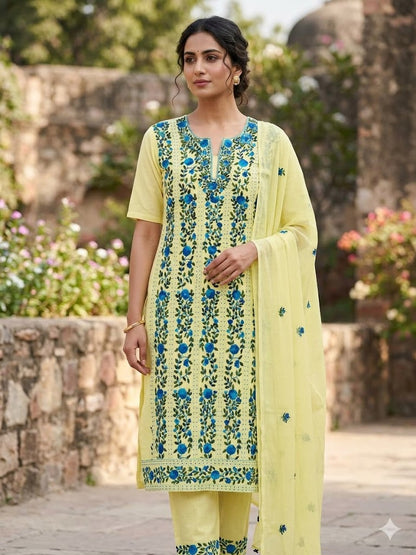 Chikonwala's Exclusive Hand Embroidered Fulkari Dress