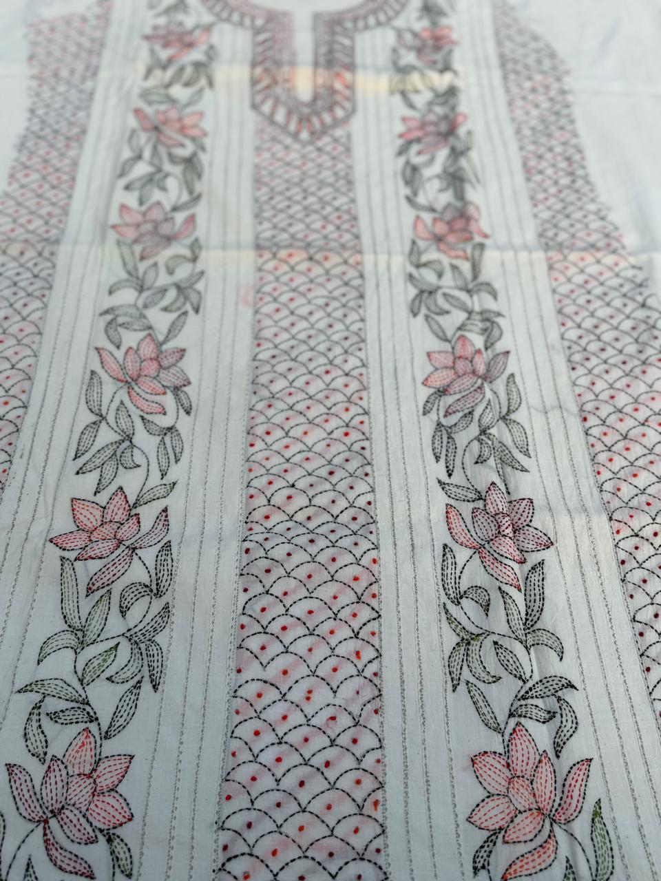Chikonwala's Exclusive Hand Embroidered Bedding Kantha Dress
