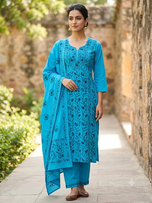 Chikonwala's Exclusive Hand Embroidered Fulkari Dress