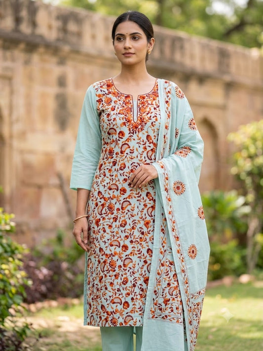 Chikonwala's Exclusive Hand Embroidered Fulkari Dress