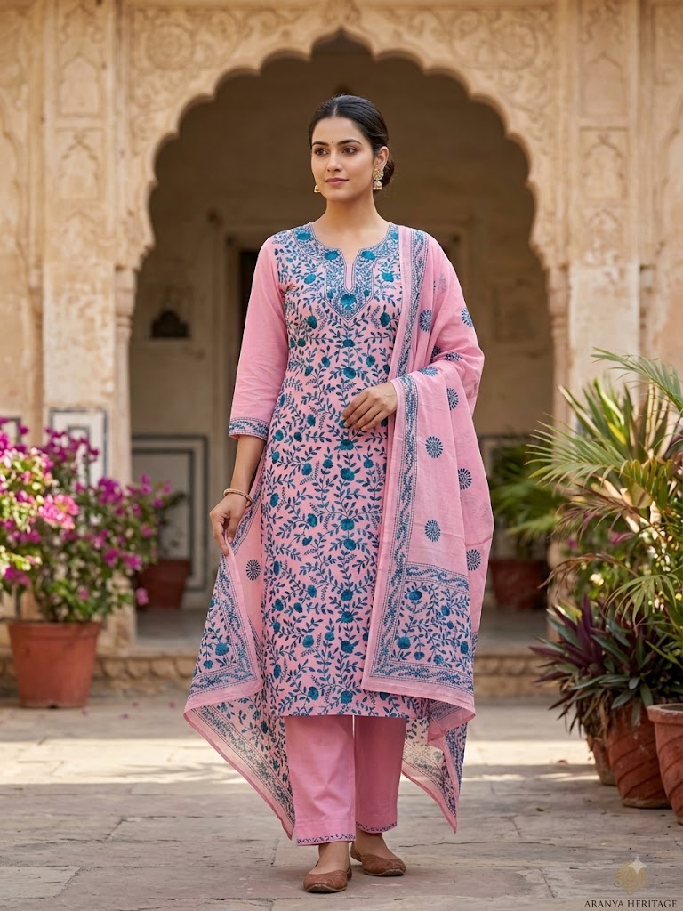 Chikonwala's Exclusive Hand Embroidered Fulkari Dress