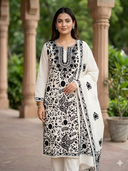 Chikonwala's Exclusive Hand Embroidered Fulkari Dress