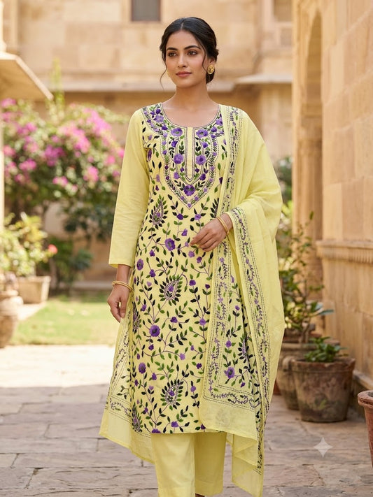 Chikonwala's Exclusive Hand Embroidered Fulkari Dress