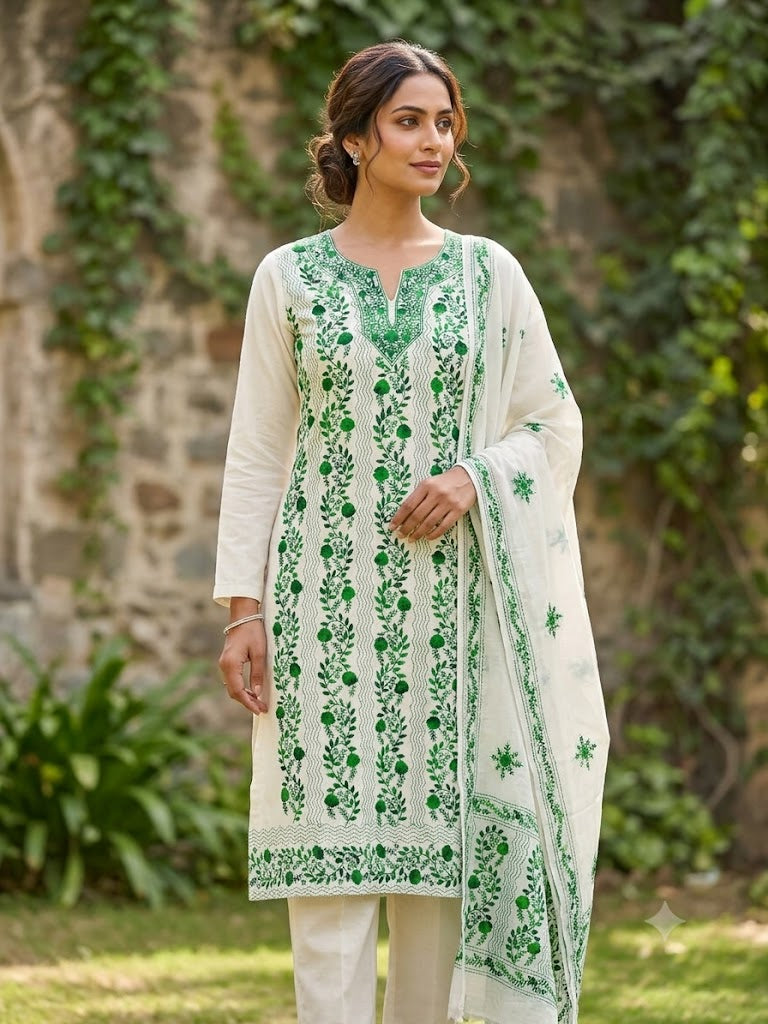 Chikonwala's Exclusive Hand Embroidered Fulkari Dress