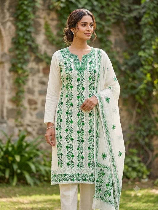 Chikonwala's Exclusive Hand Embroidered Fulkari Dress