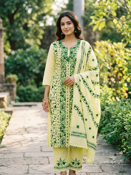 Chikonwala's Exclusive Hand Embroidered Fulkari Dress