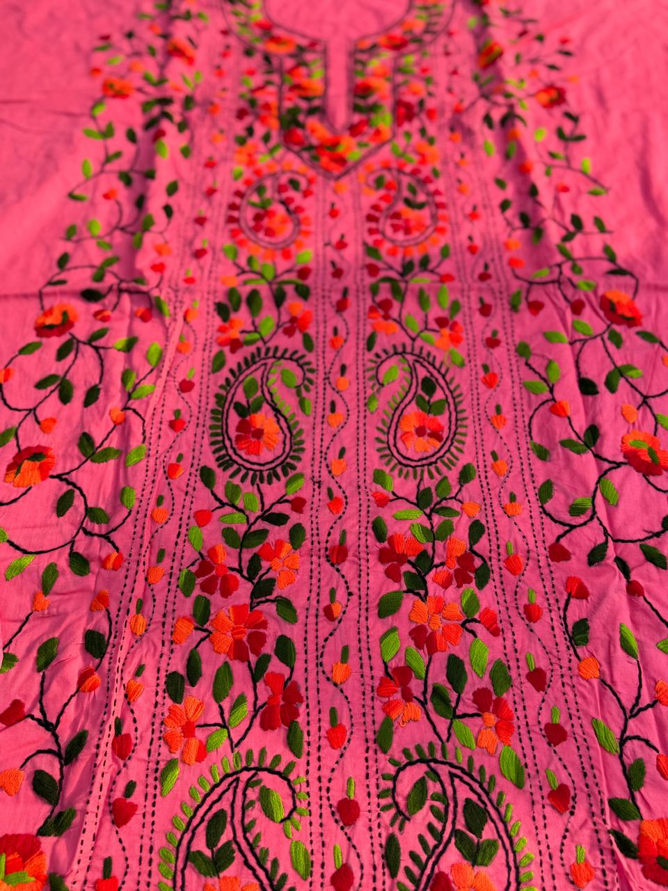 Chikonwala's Exclusive Hand Embroidered Fulkari Dress