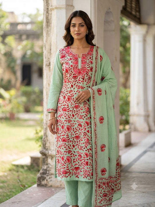 Chikonwala's Exclusive Hand Embroidered Fulkari Dress