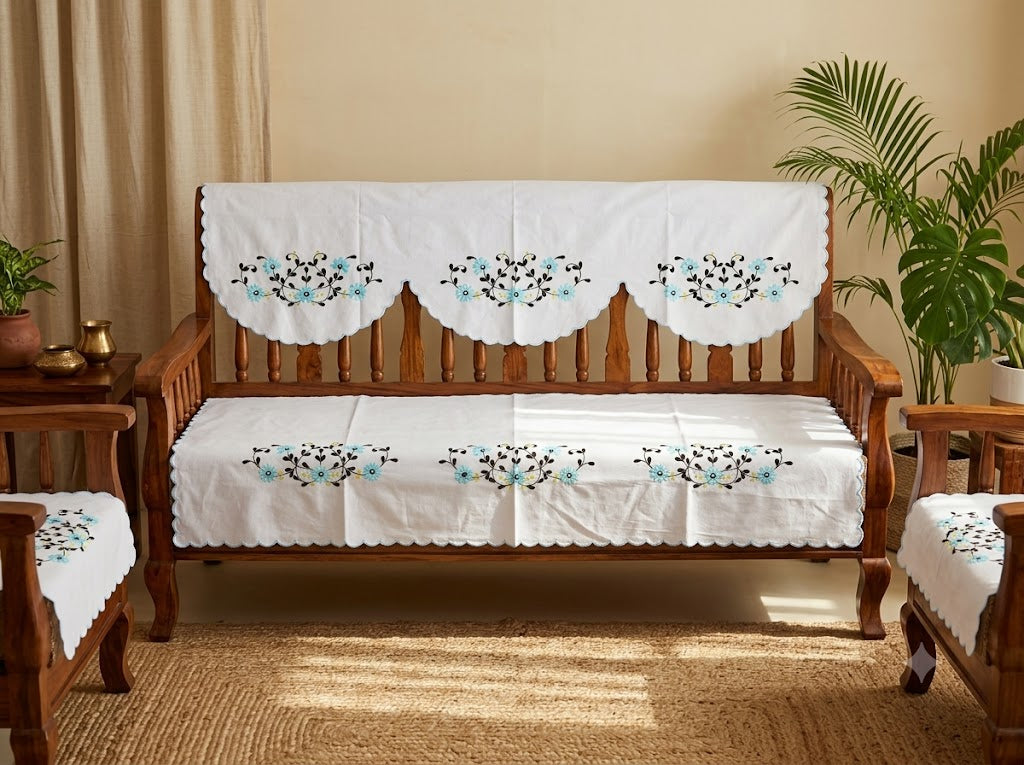 Hand Embroidered Sofa Cover (3+1+1 Seater)