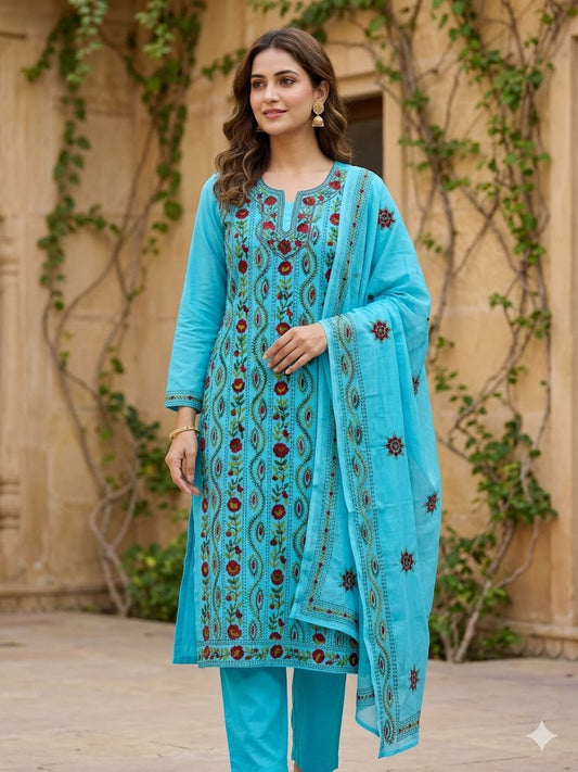 Chikonwala's Exclusive Hand Embroidered Fulkari Dress