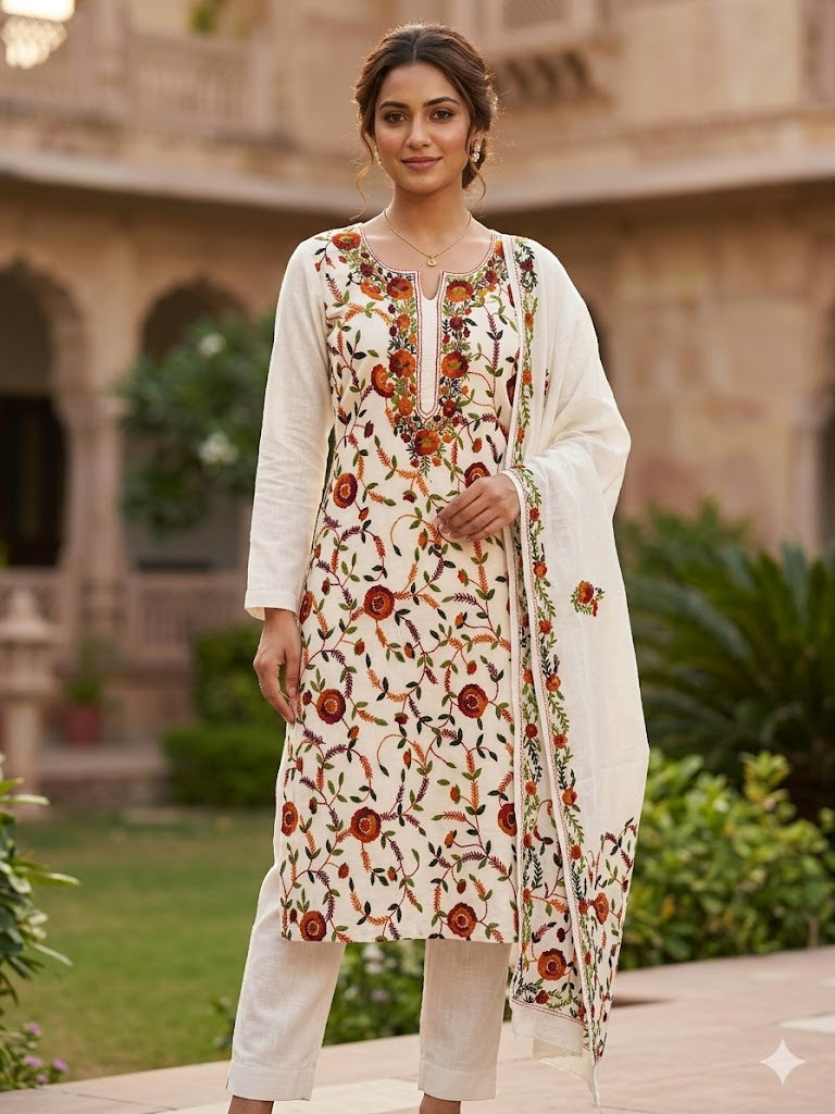 Chikonwala's Exclusive Hand Embroidered Fulkari Dress