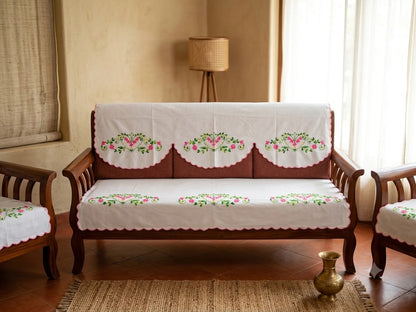 Hand Embroidered Sofa Cover (3+1+1 Seater)