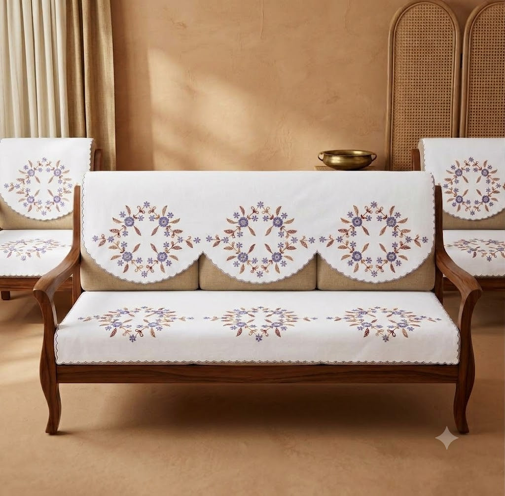 Hand Embroidered Sofa Cover (3+1+1 Seater)