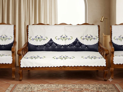 Hand Embroidered Sofa Cover (3+1+1 Seater)