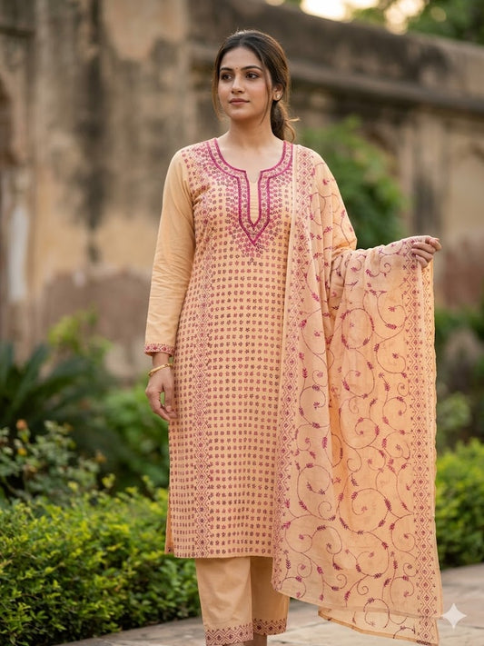 Chikonwala's Exclusive Hand Embroidered Fulkari Dress