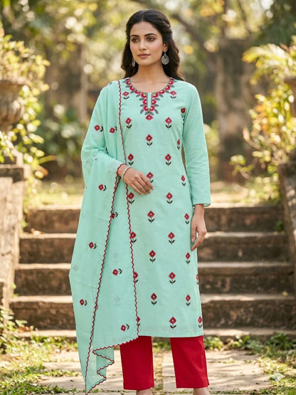 Chikonwala's Exclusive Hand Embroidered Organdy Cotton Dress Material