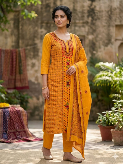 Chikonwala's Exclusive Hand Embroidered Fulkari Dress