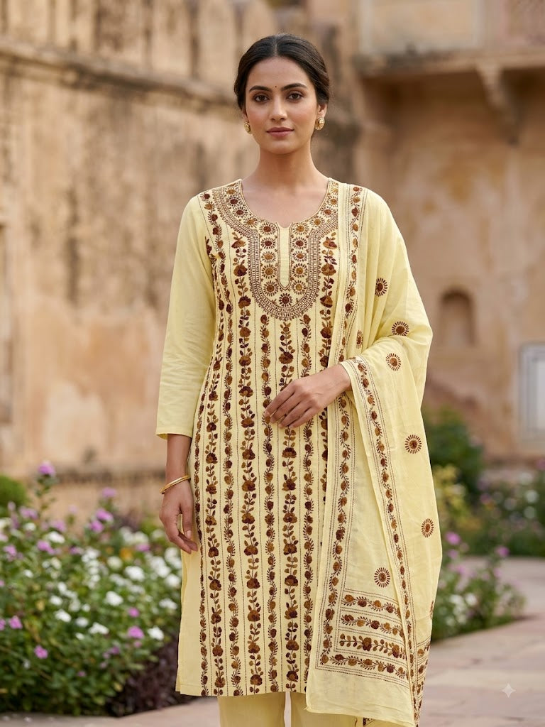 Chikonwala's Exclusive Hand Embroidered Fulkari Dress