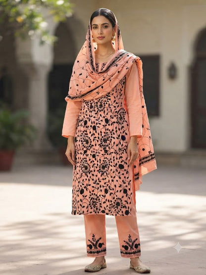 Chikonwala's Exclusive Hand Embroidered Fulkari Dress