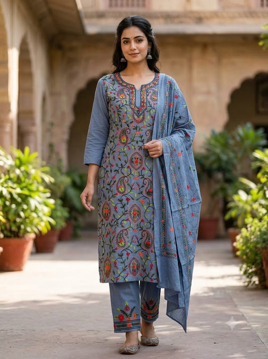 Chikonwala's Exclusive Hand Embroidered Fulkari Dress