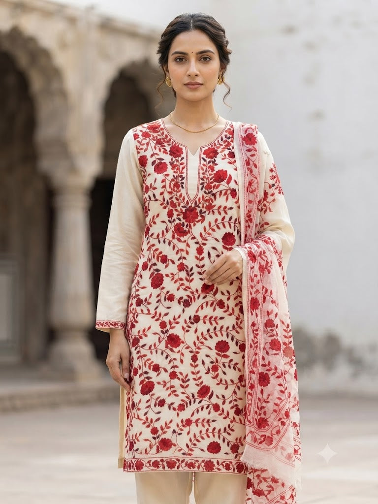 Chikonwala's Exclusive Hand Embroidered Fulkari Dress