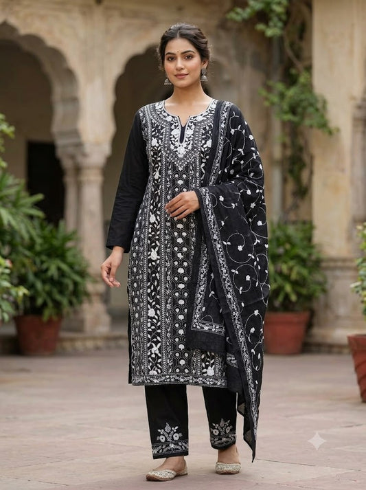 Chikonwala's Exclusive Hand Embroidered Fulkari Dress