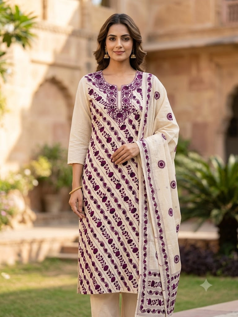 Chikonwala's Exclusive Hand Embroidered Fulkari Dress
