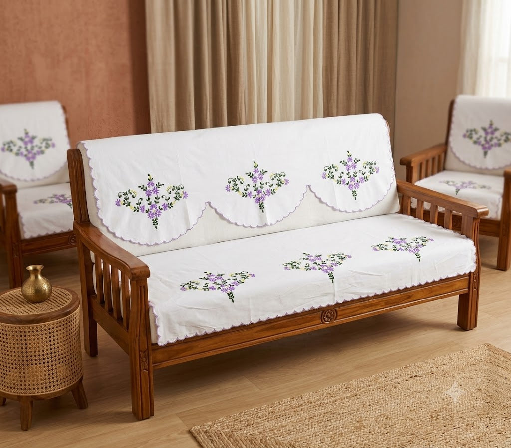Hand Embroidered Sofa Cover (3+1+1 Seater)