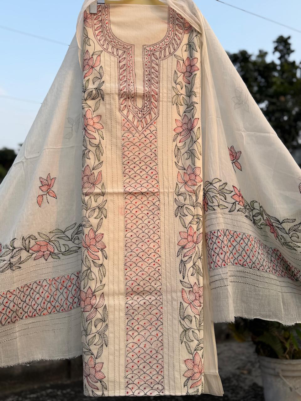 Chikonwala's Exclusive Hand Embroidered Bedding Kantha Dress