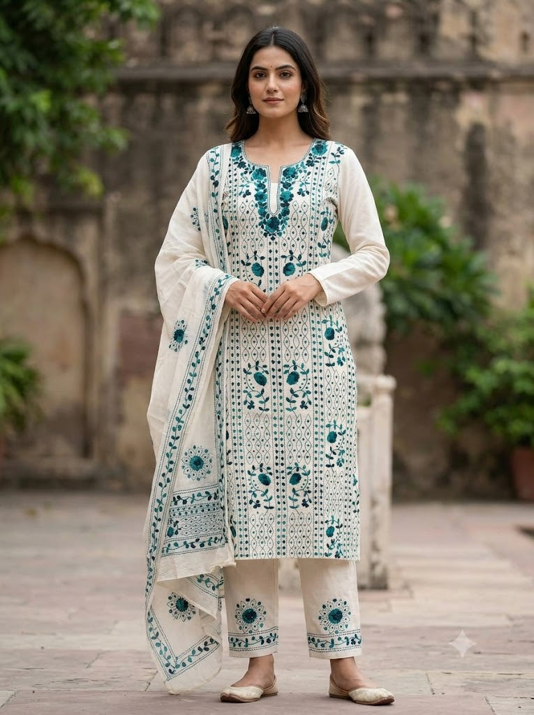 Chikonwala's Exclusive Hand Embroidered Fulkari Dress