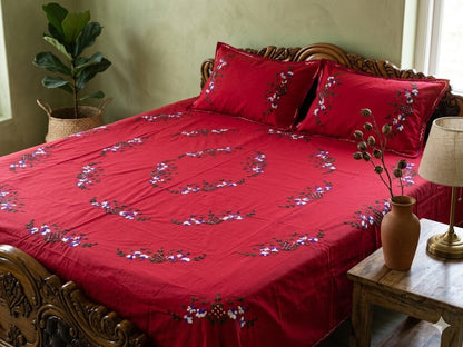 Chikonwala's Hand Embroidered Pure Cotton Bedsheet