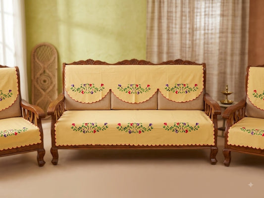 Hand Embroidered Sofa Cover (3+1+1 Seater)