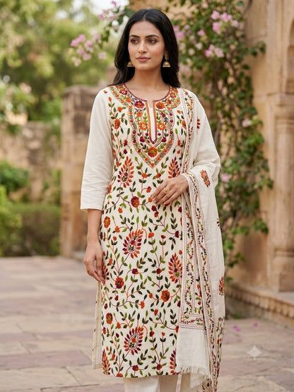 Chikonwala's Exclusive Hand Embroidered Fulkari Dress