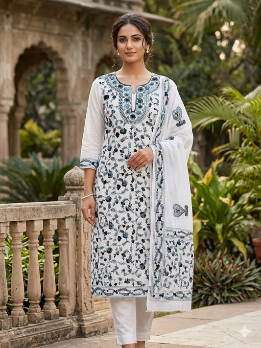 Chikonwala's Exclusive Hand Embroidered Fulkari Dress