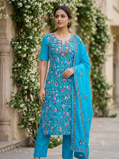 Chikonwala's Exclusive Hand Embroidered Fulkari Dress