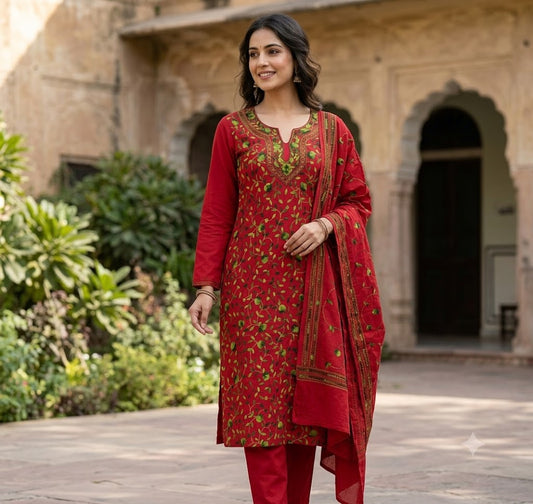 Chikonwala's Exclusive Hand Embroidered Fulkari Dress