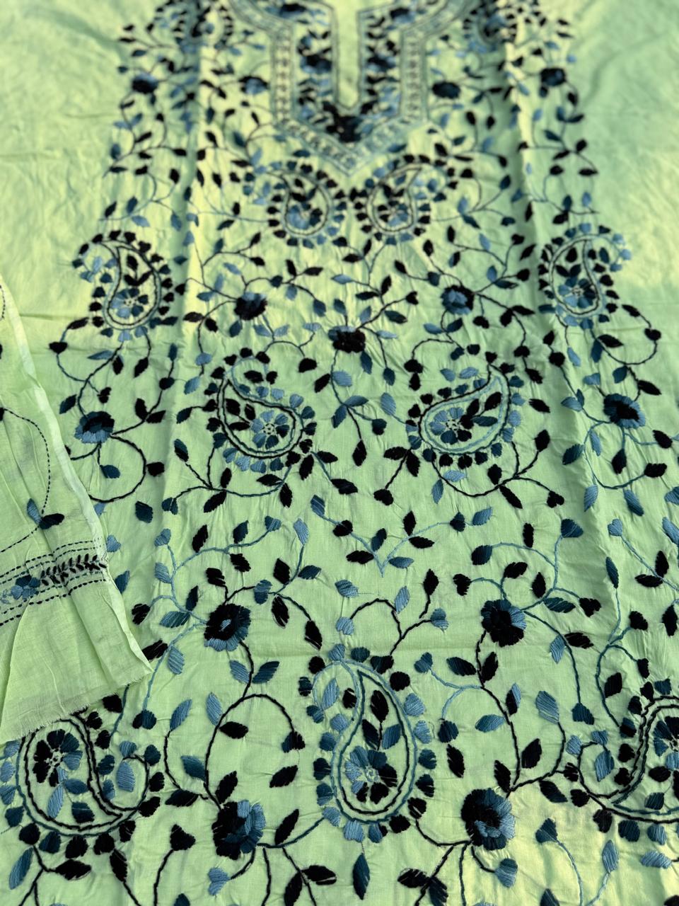 Chikonwala's Exclusive Hand Embroidered Fulkari Dress
