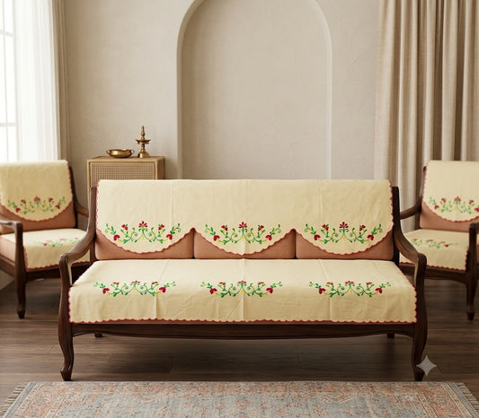 Hand Embroidered Sofa Cover (3+1+1 Seater)