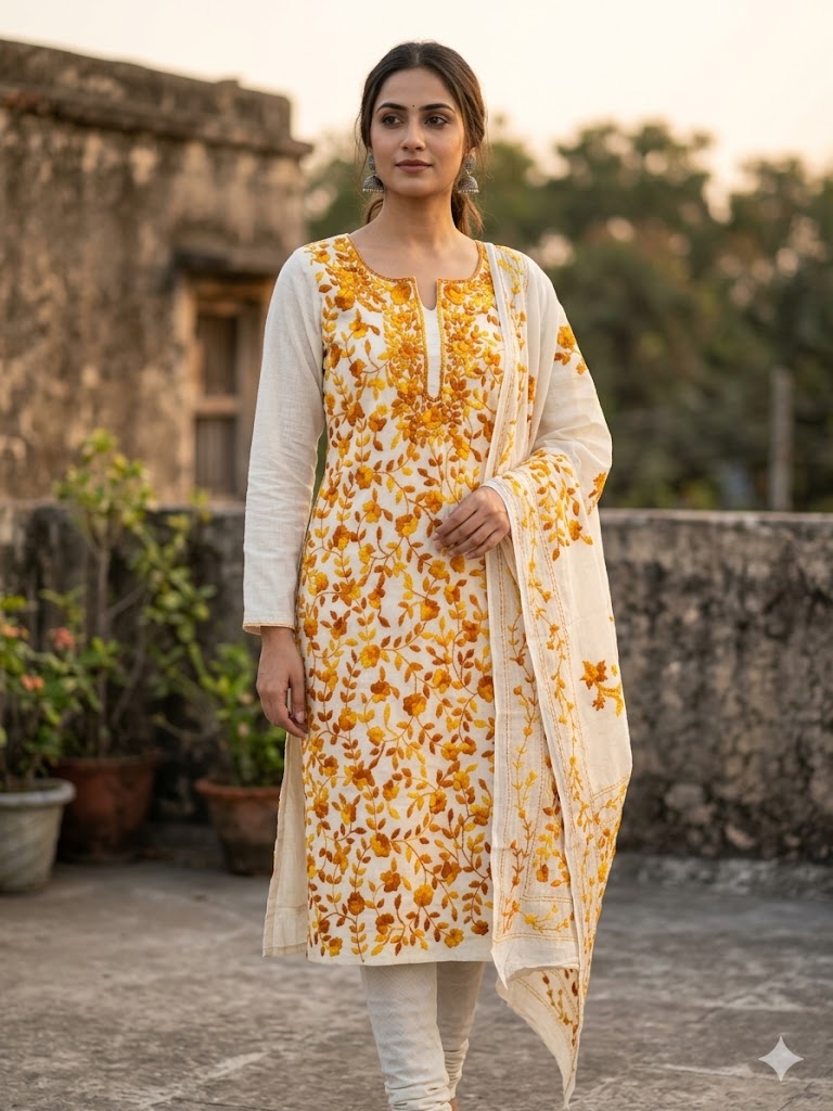 Chikonwala's Exclusive Hand Embroidered Fulkari Dress