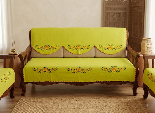 Hand Embroidered Sofa Cover (3+1+1 Seater)