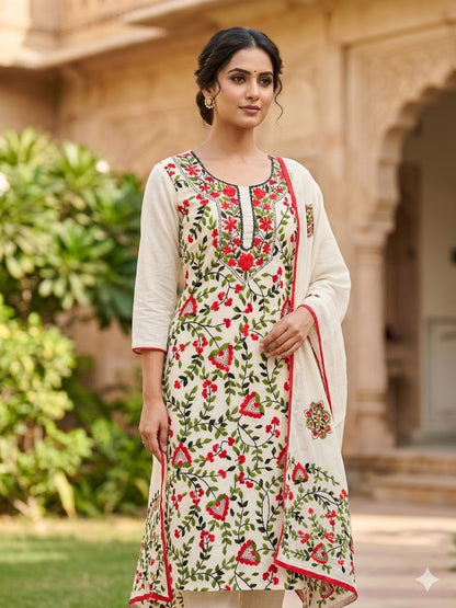 Chikonwala's Exclusive Hand Embroidered Fulkari Dress