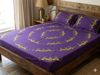 Chikonwala's Hand Embroidered Floral Design Bedsheet