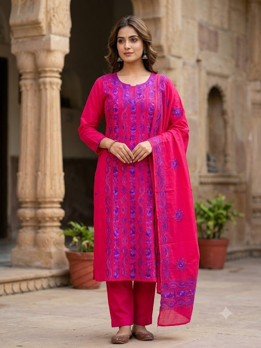 Chikonwala's Exclusive Hand Embroidered Fulkari Dress