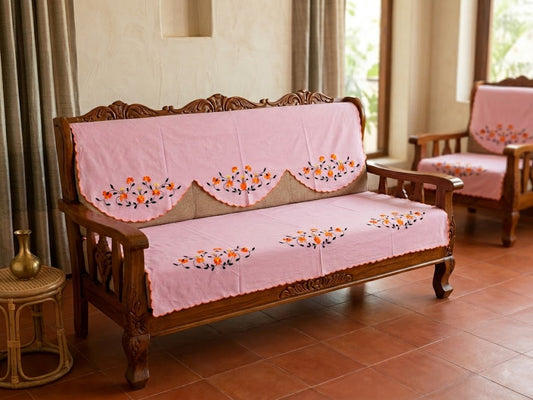 Hand Embroidered Sofa Cover (3+1+1 Seater)
