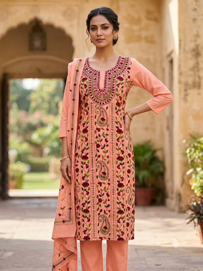 Chikonwala's Exclusive Hand Embroidered Fulkari Dress