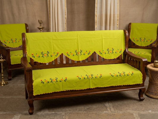 Hand Embroidered Sofa Cover (3+1+1 Seater)